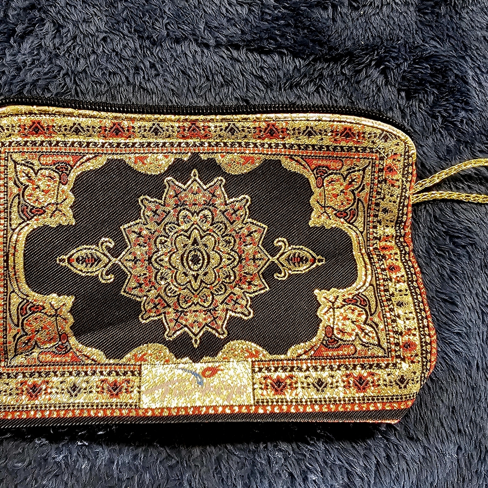 Elegant Black and Gold Coin Purse Pouch